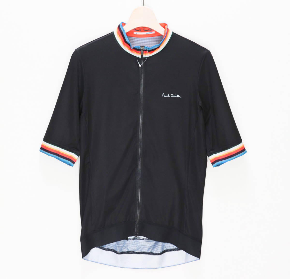 《Paul Smith ポールスミス》新品 イタリア製 軽量 3メッシュポケット アーティストストライプサイクリングジャージ M A8630