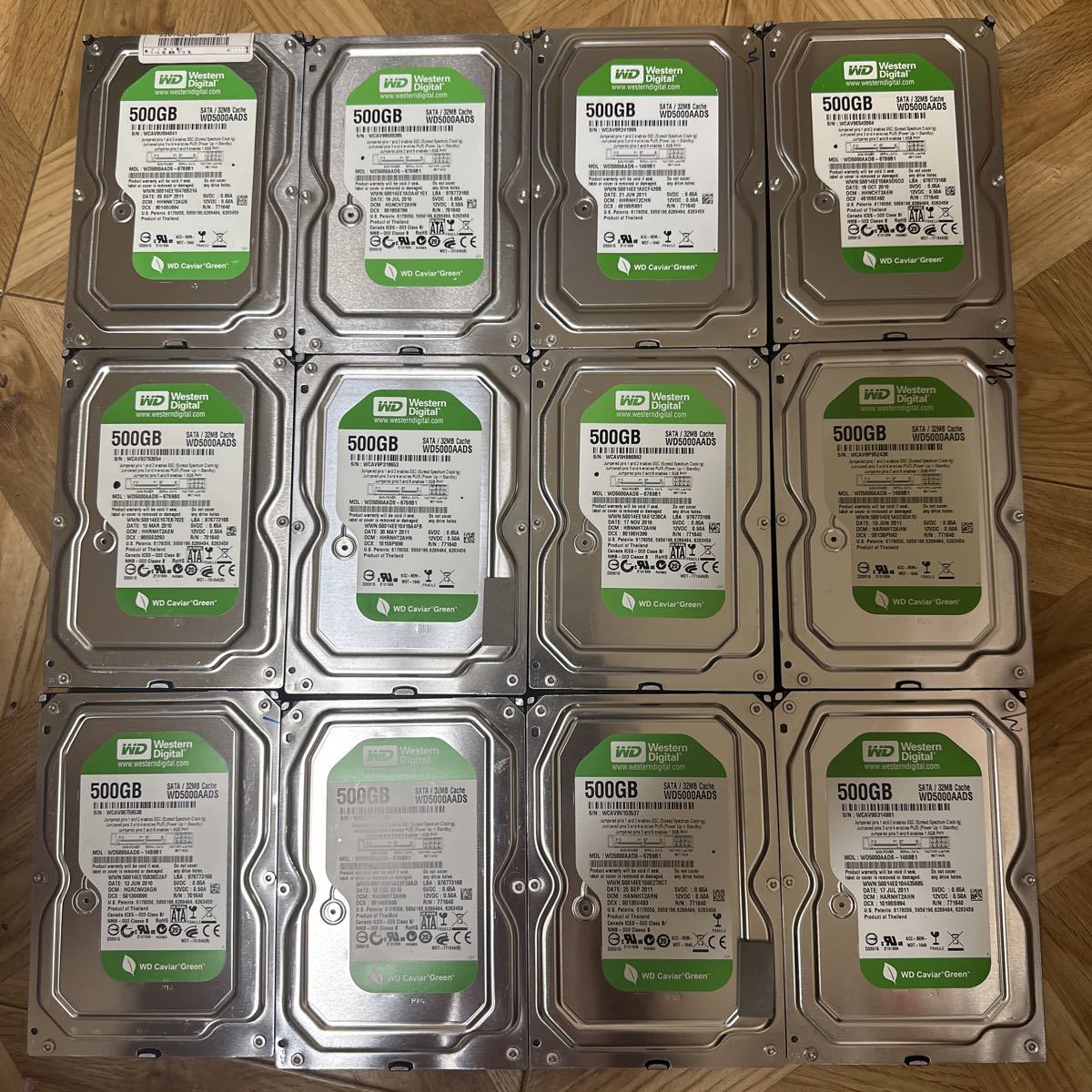 12枚セットWDC 500GB WD5000AAKX 3 5インチHDD SATA (32） Yahoo