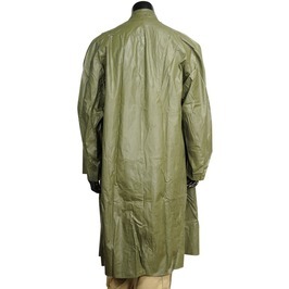 スウェーデン軍放出品 レインコート OD 防水素材 [ 並品 ] military レインジャケット ラバー製 PVC 雨具の画像3