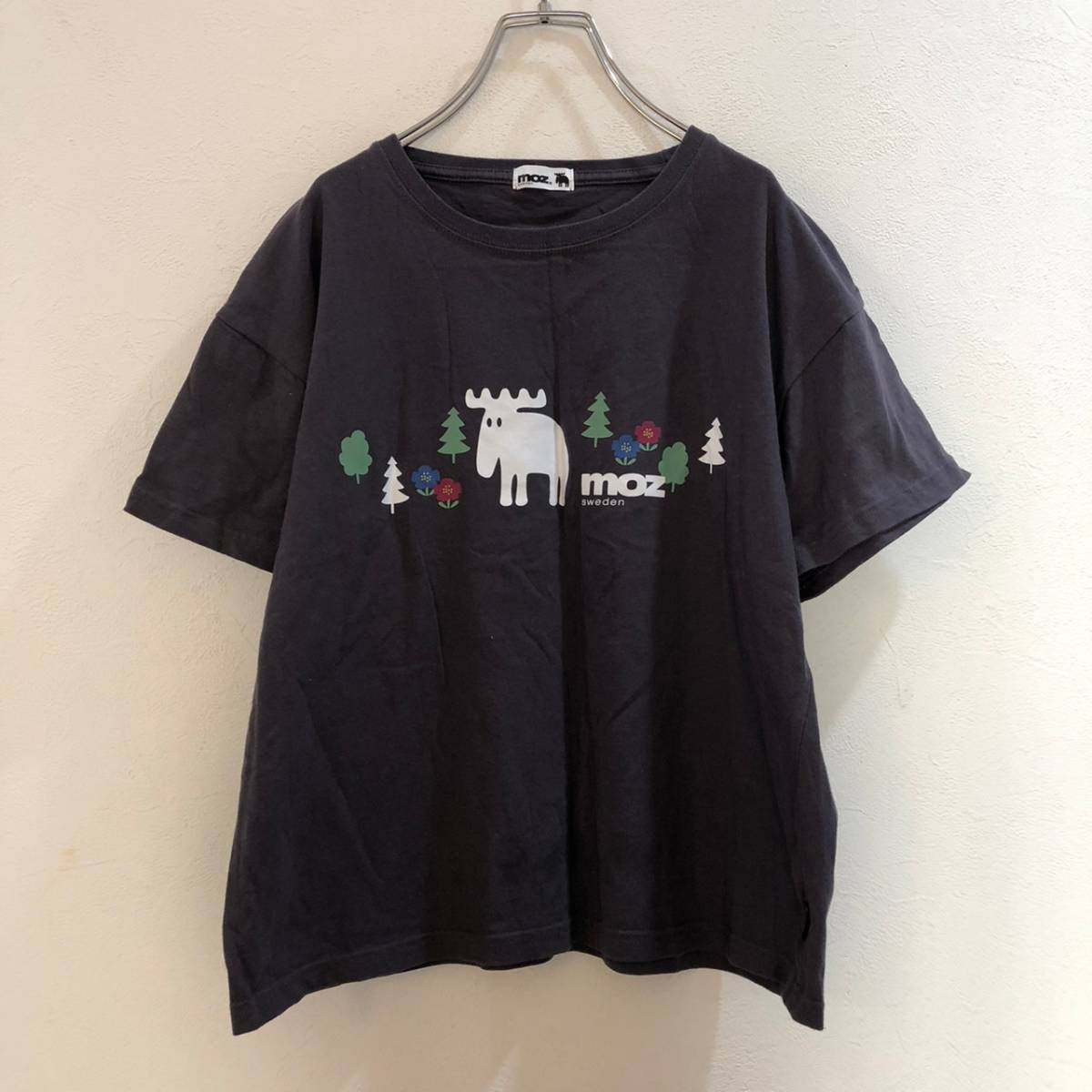 moz/モズ 半袖Tシャツ moz sweden チャコールグレー メンズ M　アウトドアキャンプ_画像1