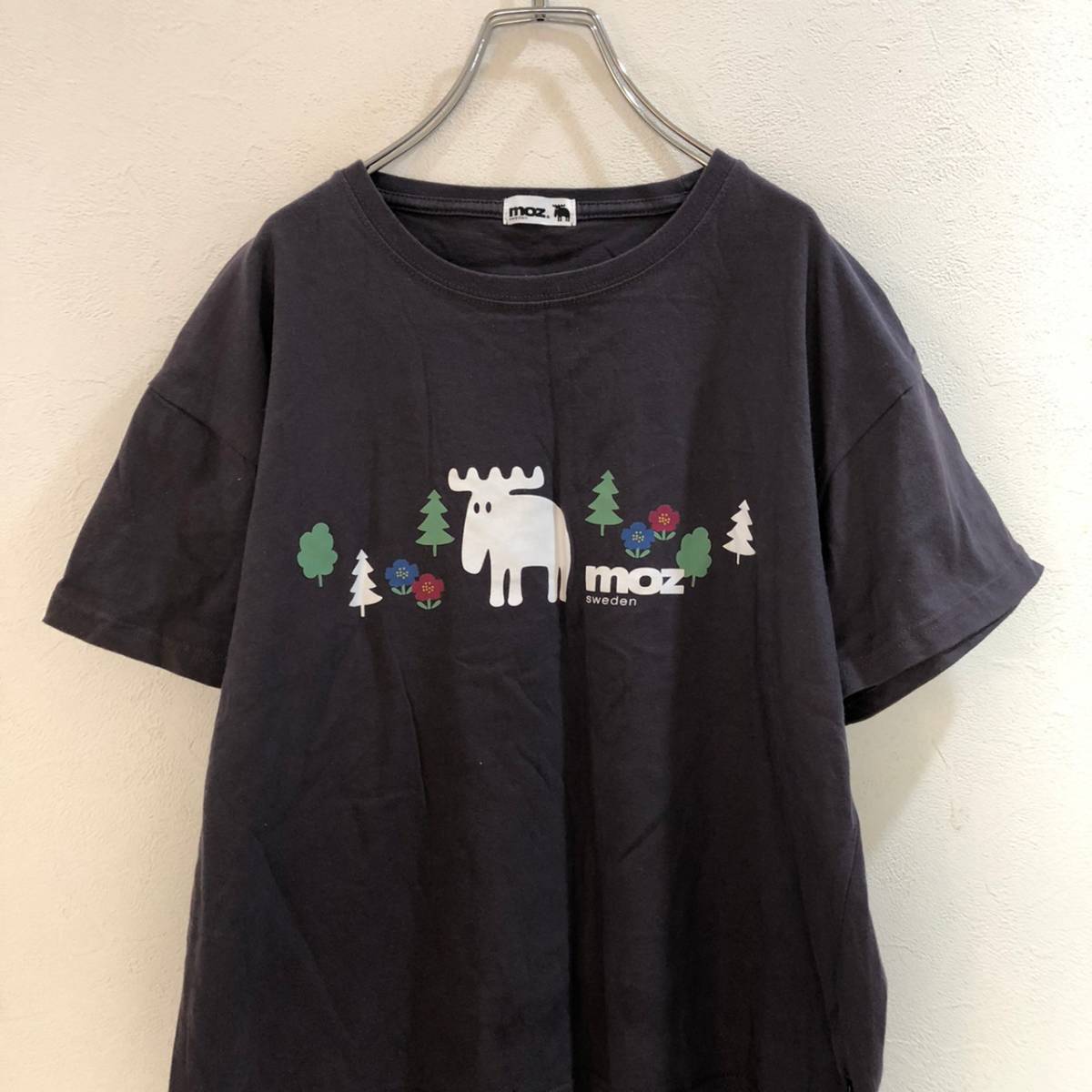 moz/モズ 半袖Tシャツ moz sweden チャコールグレー メンズ M　アウトドアキャンプ_画像2