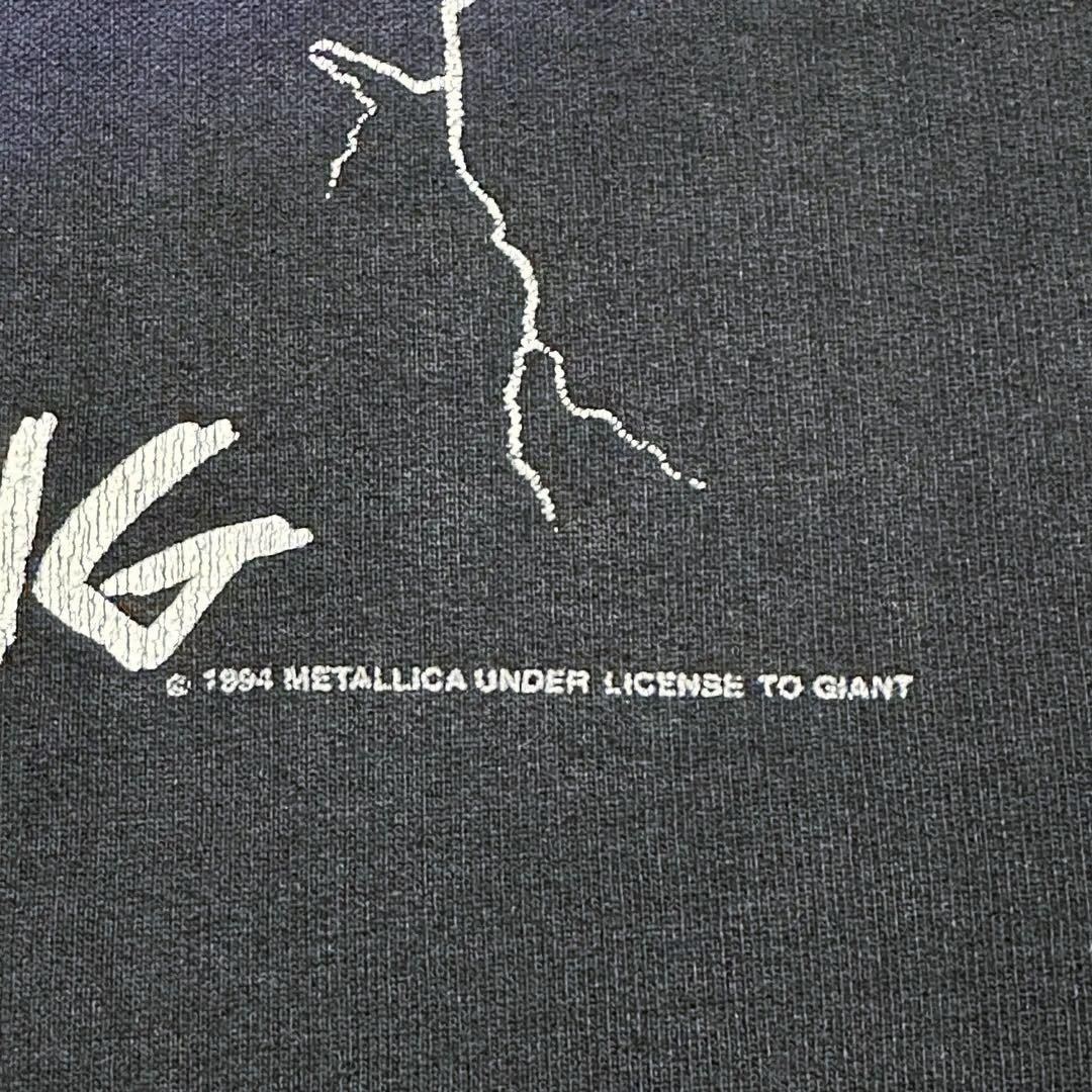 希少 USA製 90's METALLICA Ride the Lightning パーカー Solid Rock メタリカ ライドザライトニング ロック バンド Vintage Tシャツ_画像6