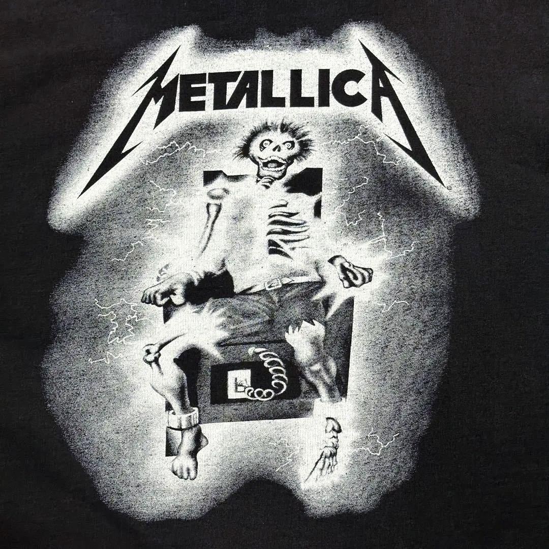 希少 USA製 90's METALLICA Ride the Lightning パーカー Solid Rock メタリカ ライドザライトニング ロック バンド Vintage Tシャツ_画像7