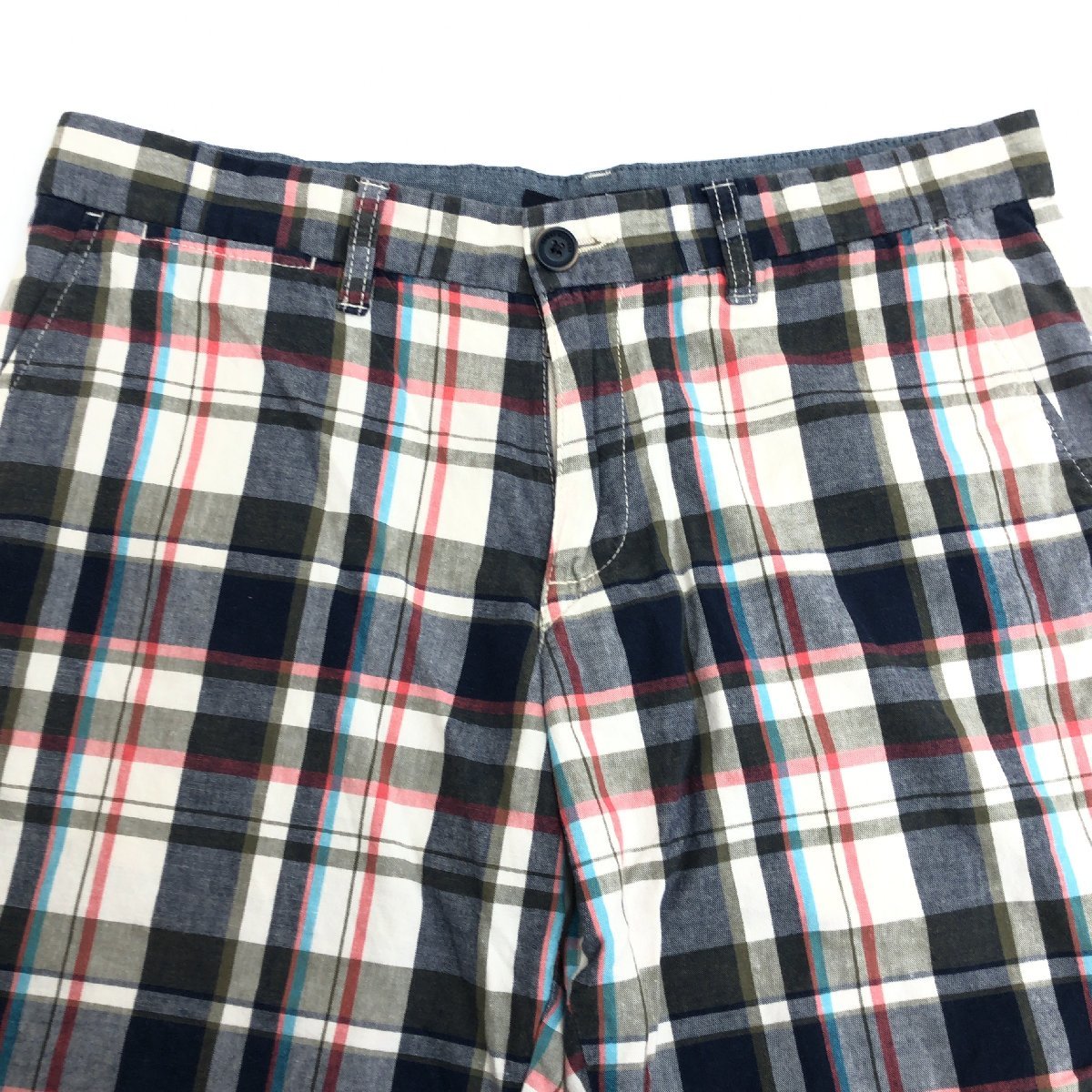 TOMMY HILFIGER トミーヒルフィガー マドラスチェック チノショーツ 34 w90 ハーフパンツ 短パン 特大 大きい 2L LL XL メンズ 紳士_画像6