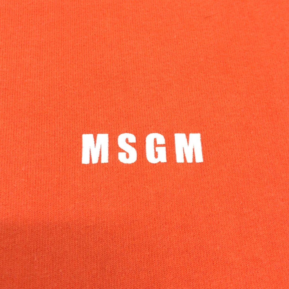 伊製 MSGM エムエスジーエム ロゴプリント Tシャツ XS(実寸:M相当) オレンジ 半袖 イタリア製 国内正規品 メンズ 紳士_画像4