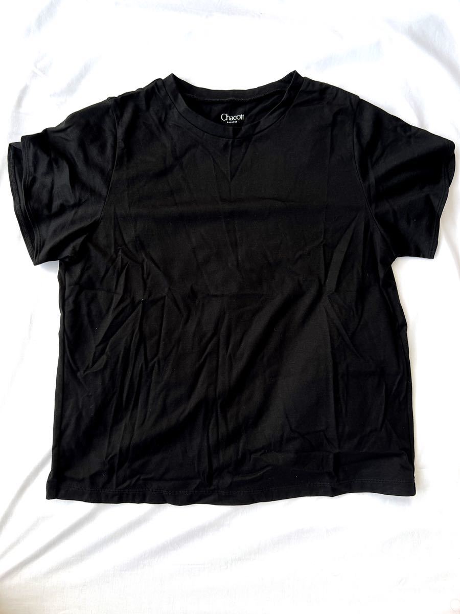 新品 チャコット★9,680円 チューリップスリーブデザインのTシャツ M 黒　バレエ スケート 体操 ダンス