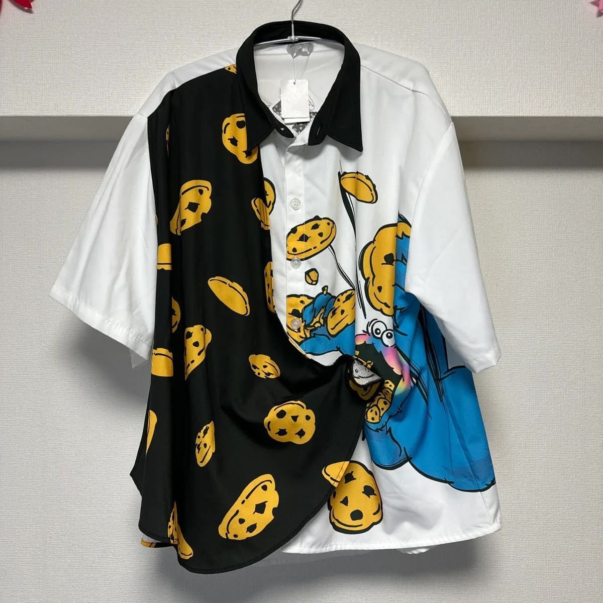 新品USJ購入セサミストリート　クッキーモンスター　変形BIGシャツ　ユニセックスＬ　ユニバーサルスタジオジャパン