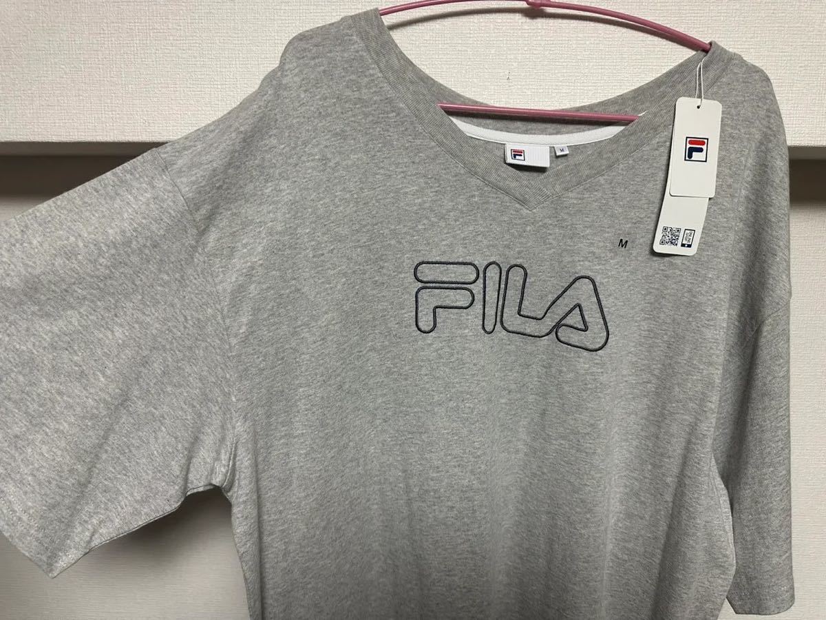 新品【FILA】フィラVネックロングワンピースＭ　カットソー Tシャツ_画像4