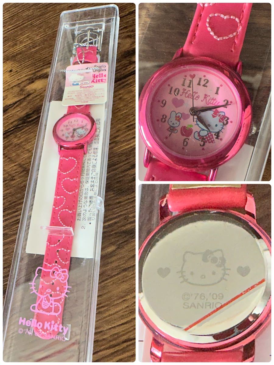  unused Sanrio buy Hello Kitty HELLO KITTY in the case wristwatch regular price 3150 jpy collection collector Sanrio Heart embroidery pattern 
