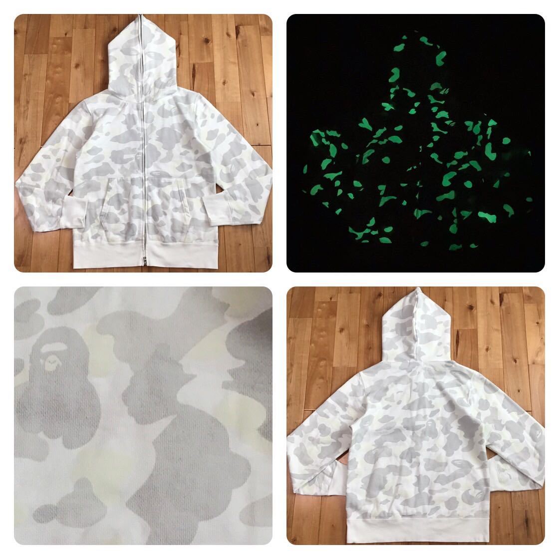 ★蓄光★ City camo フルジップ パーカー Mサイズ a bathing ape BAPE full zip hoodie エイプ ベイプ アベイシングエイプ 迷彩 i65_画像1