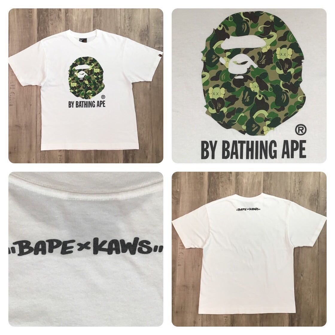 BAPE × KAWS bendy ABC camo green Tシャツ Mサイズ a bathing ape カウズ エイプ ベイプ アベイシングエイプ NIGO 迷彩 w5