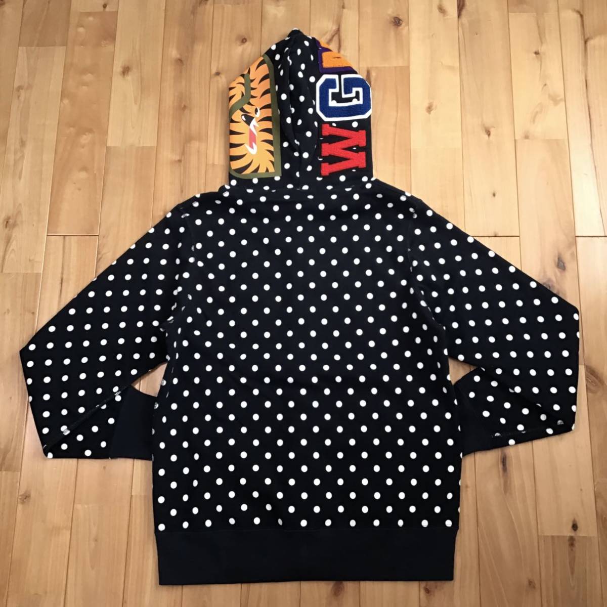 ドット シャーク パーカー Mサイズ ダークネイビー Dot shark full zip hoodie a bathing ape BAPE エイプ ベイプ アベイシングエイプi529_画像2