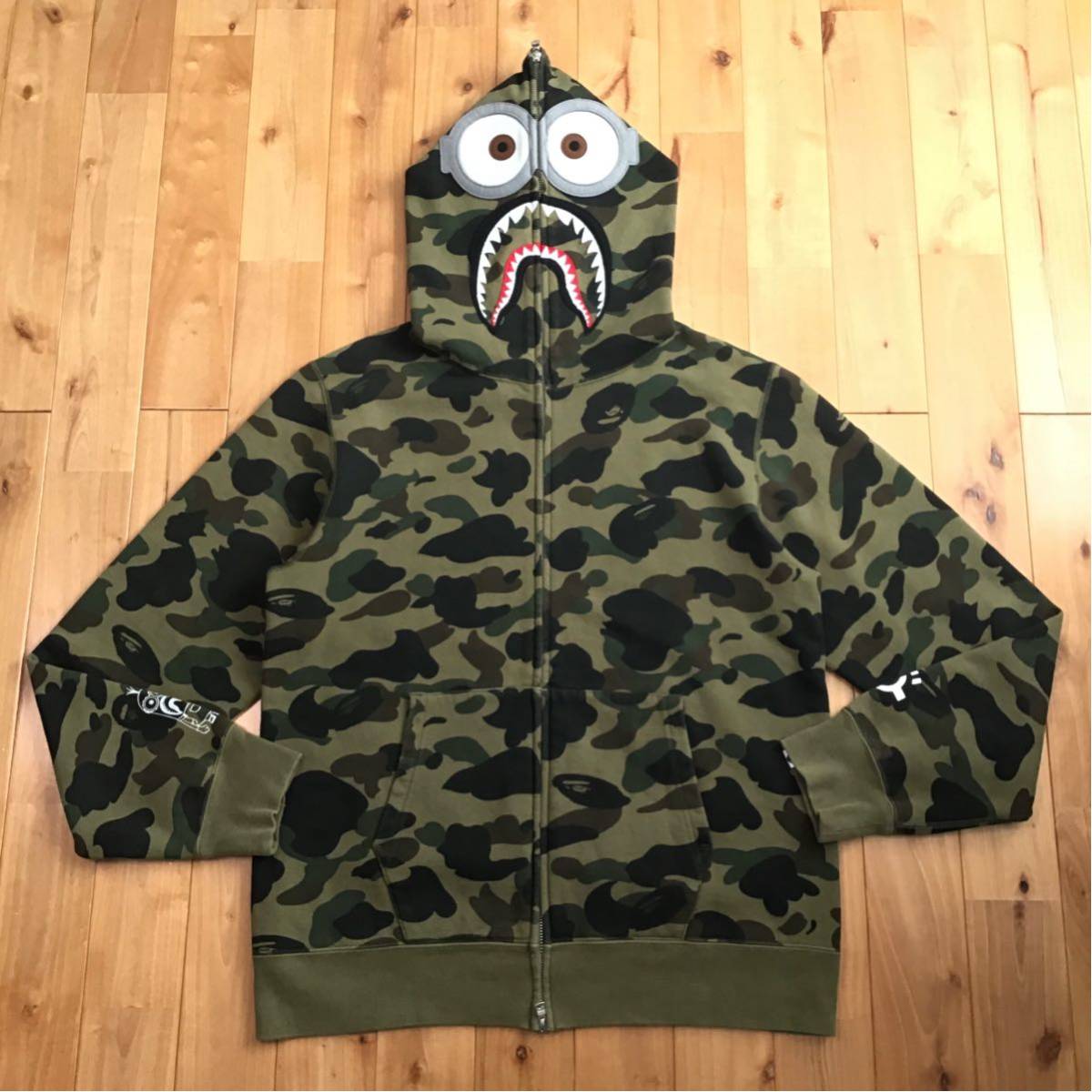 ★XL★ ミニオン シャーク パーカー a bathing ape BAPE camo MINIONS shark full zip hoodie エイプ ベイプ アベイシングエイプ z25