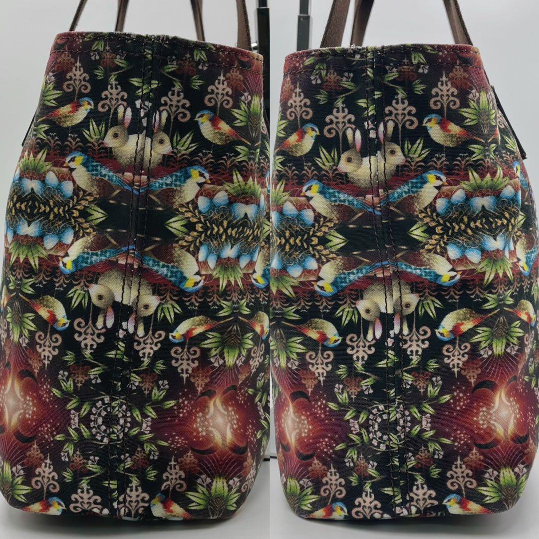 希少 美品 ポールスミス トートバッグ 肩掛け A4 花柄 万華鏡 キャンバス-