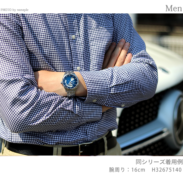 ハミルトン 時計 メンズ ジャズマスター オープンハート オート 腕時計 40mm スイス製 自動巻き H32675650 HAMILTON シルバー×ブルー_画像8