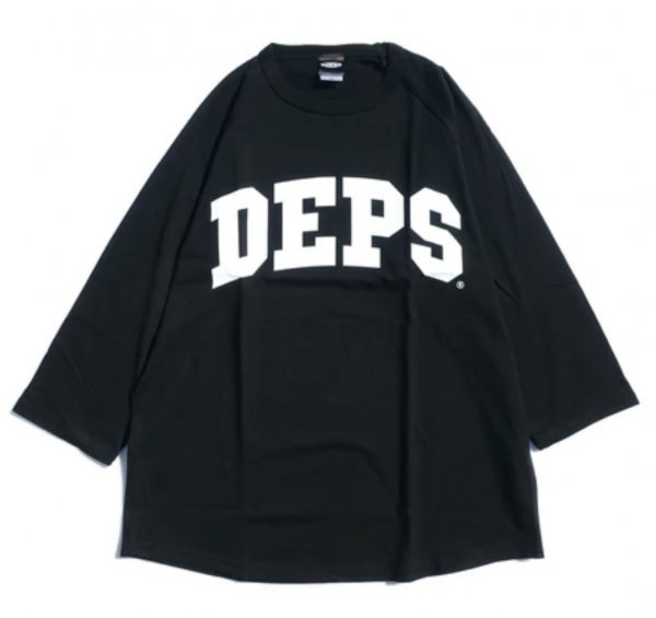 保障できる L BLACK×BLACK☆depsアーチロゴTEE☆deps ARCH TEE☆七分袖