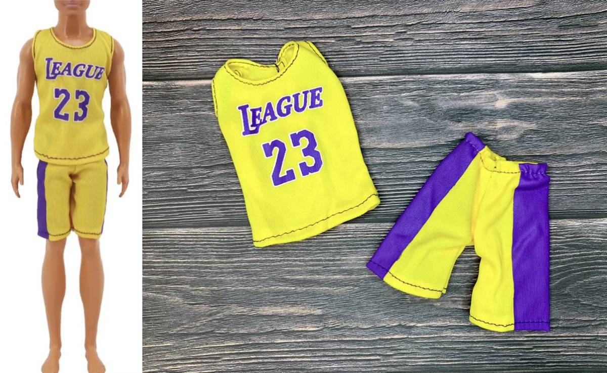  doll clothes * basketball uniform top and bottom set *1/6 scale * sport wear * yellow color 