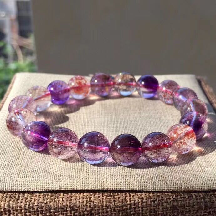 高級】フラワー パープルルチル スーパーセブン ブレスレット 11mm-