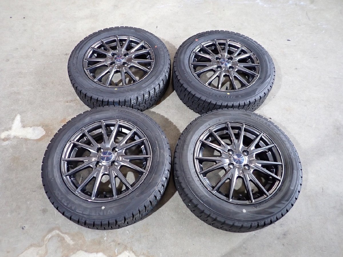 YS1011【送料無料175/65R15】weds フィット アクア スイフト ダンロップ 中古スタッドレスセット ■15×5.5J 100/4H ET42■_画像1