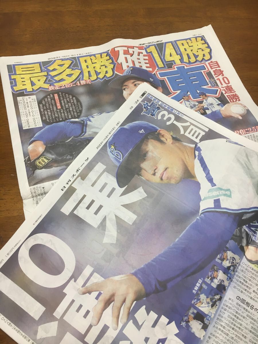 阪神タイガース！ 永久保存版　2023年9月15日 スポーツ新聞5紙セット
