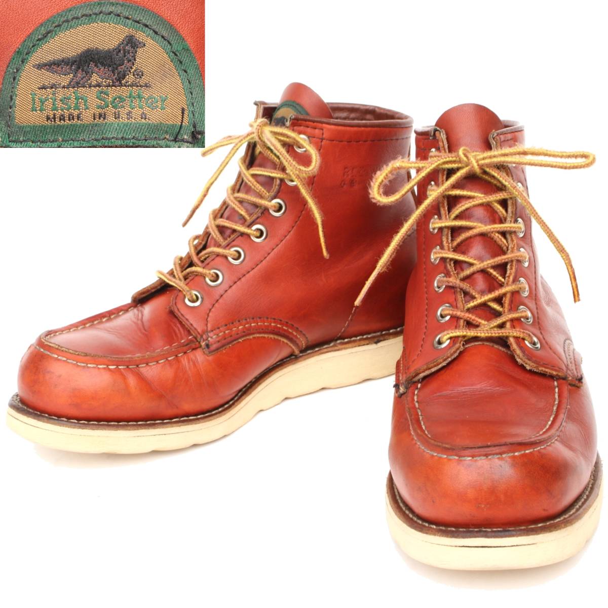 (31577)94年製REDWING875レッドウィング6.5E約24.5cm (半円犬タグ半円タグ旧犬タグ赤茶オロラセット90年代ヴィンテージ刻印ブラウン)_画像1