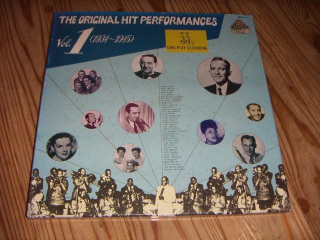 LP：THE ORIGINAL HIT PERFORMANCES VOL.1 1934-1945 オリジナル・ポピュラー・ヒット史VOL.1 1934-1945 青木啓：3枚組_画像1