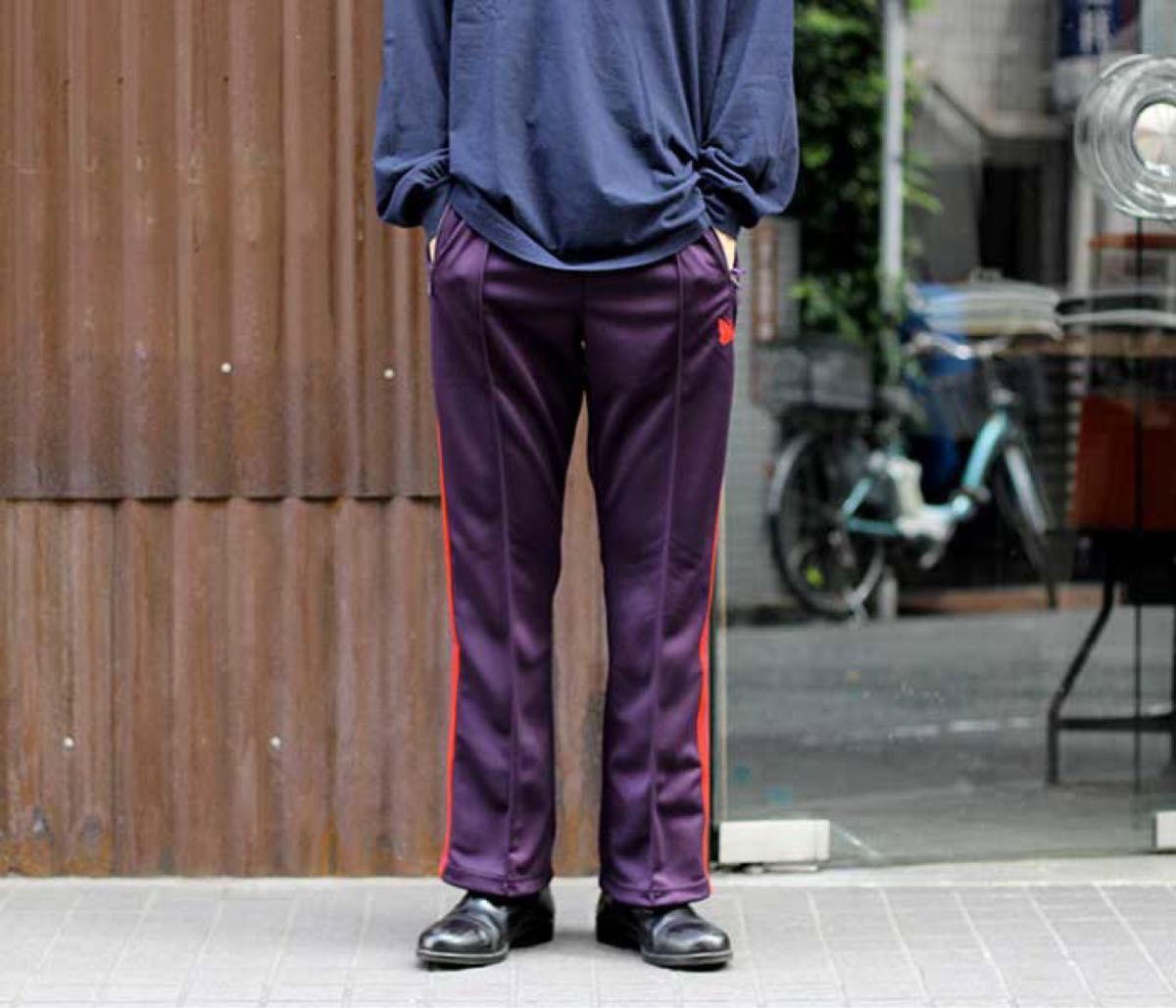 Needles トラックパンツ ブーツカット 紫×赤 S 22AW｜PayPayフリマ