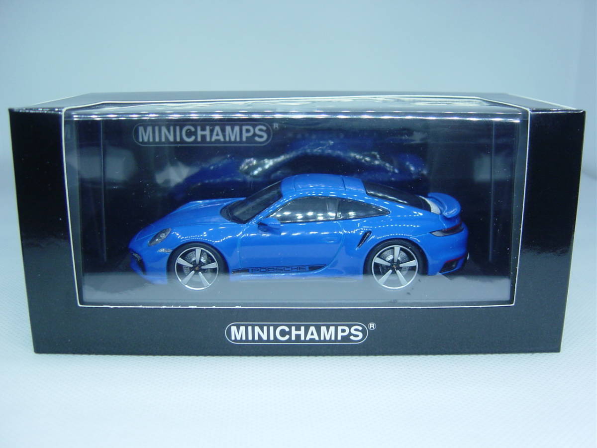 送料350円～ MINICHAMPS 1/43 Porsche 911 (992) Turbo S 2020 Sharkblue/blue_画像1