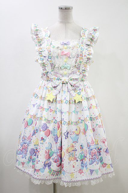 限定特価】 Angelic Pretty Happy Garlandジャンパースカート H-23-9-4