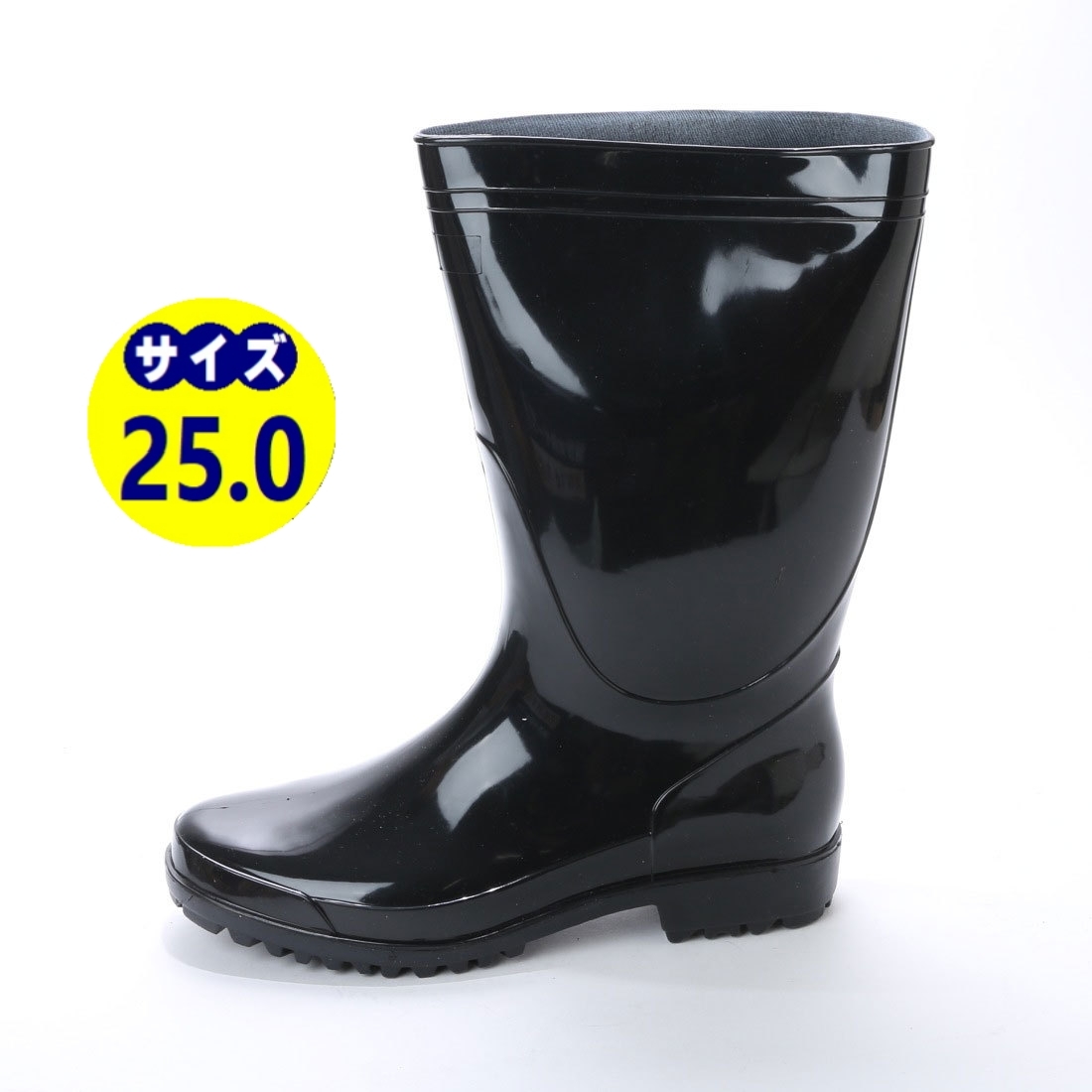  boots men's simple black boots work boots men's rain shoes new goods [16049-BLK-250]25.0cm stock one . sale 