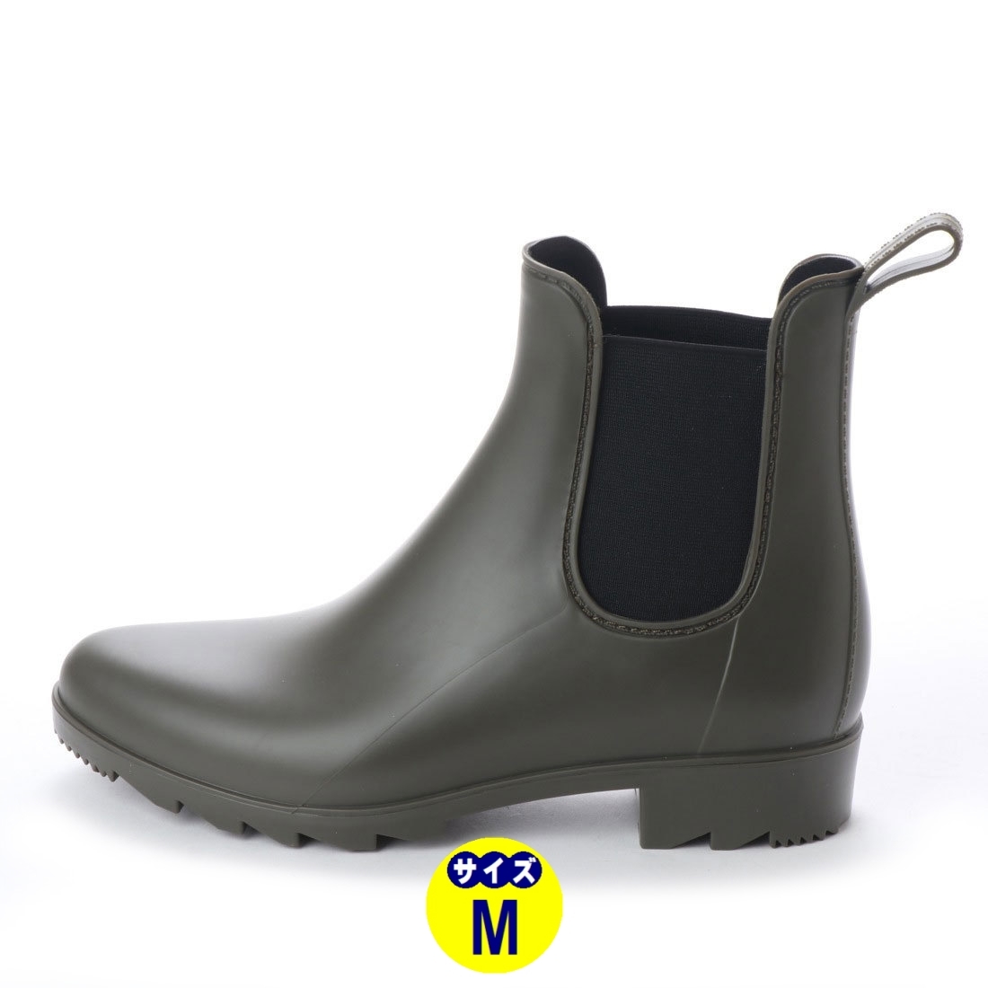  lady's rain boots side-gore boots new goods [18033-KHA-M]23.0cm~23.5cm Short rain shoes short boots 