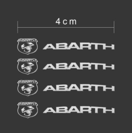  Fiat abarth ABARTH scraps type silver small size metal sticker 4 Logo character set 4cm width type 
