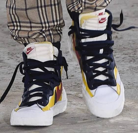 NIKE BLAZER MID SACAI WHITE MAIZE NAVY BV0072-700 ナイキ サカイ ブレザー ブレイザー コラボ ダンク DUNK snow beach スノービーチ_画像3