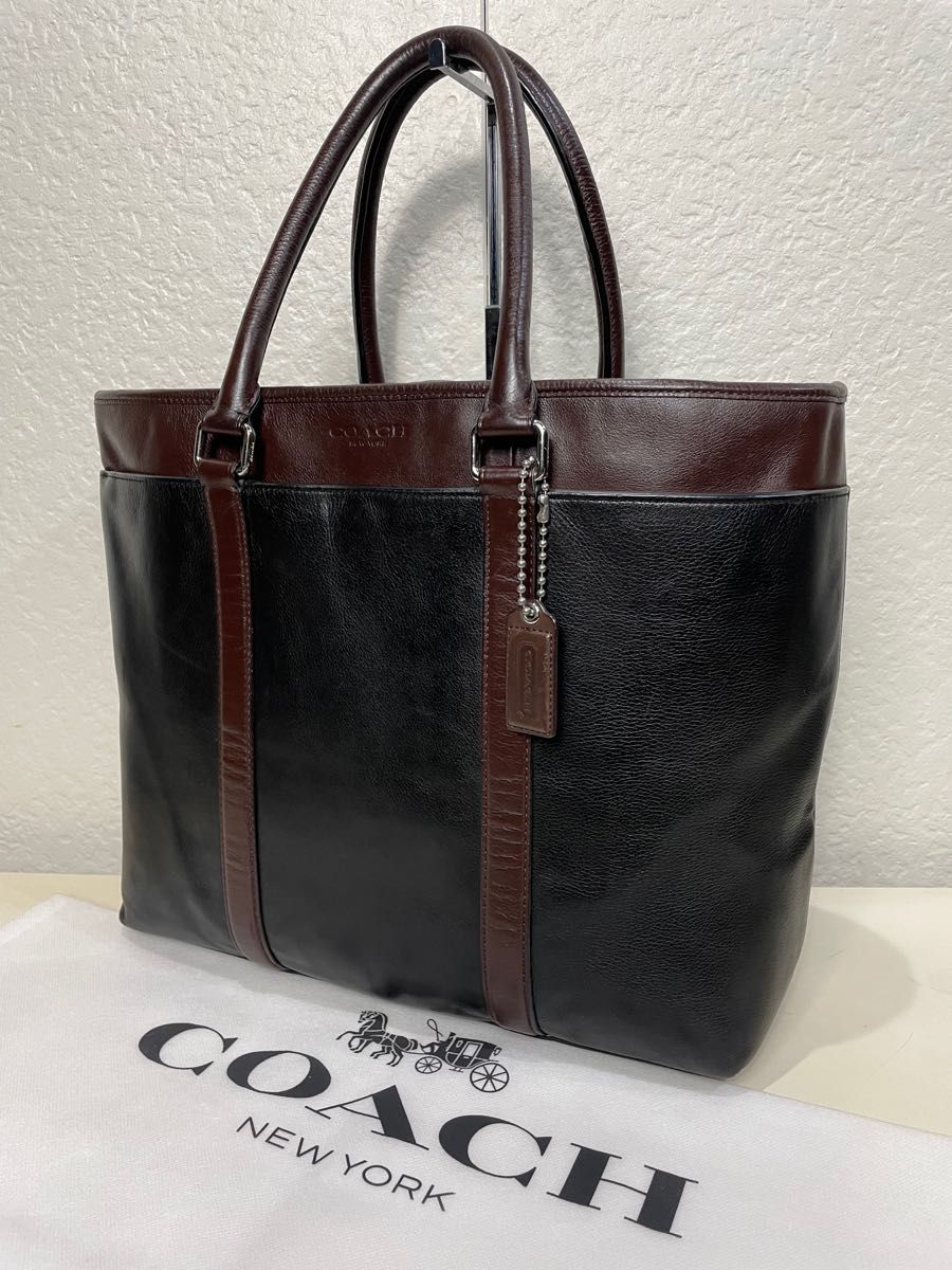 【格安】定価10万円　コーチ　メンテ済み　COACH メンズ　ビジネス　バッグ　トートバッグ　ブリーフケース　レザー