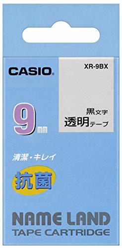 カシオ ラベルライター ネームランド 抗菌テープ 9mm XR-9BX 透明(中古品)　(shin_画像1