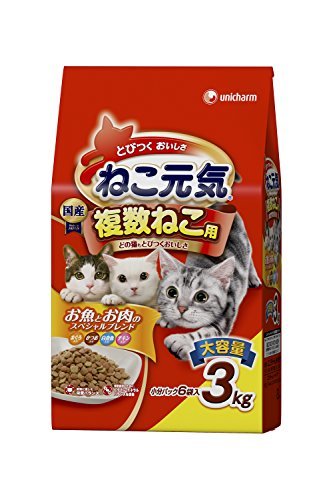 【新品】 ねこ元気 複数ねこ用 お魚とお肉のスペシャルブレンド まぐろ・かつお・白身魚・チキン入り 3kg　(shin_画像1