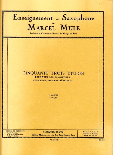 マルセル・ミュール : ベーム、テルシャック、フュルステノーの53の練習曲 第三巻 (サクソフォン教則本) ルデュック_画像1