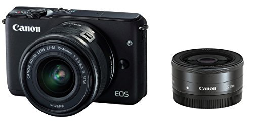 大好き STM IS F3.5-6.3 EF-M15-45mm ダブルレンズキット(ブラック) M10 EOS ミラーレス一眼カメラ Canon EF-M22mm 付(中古品)　(shin STM F2 その他