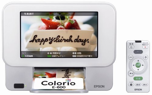 旧モデル エプソン Colorio me コンパクトプリンター E-600 7.0型TFTカラー液晶 デジタルフォトフレーム機能(中古 未使用品)　(shin