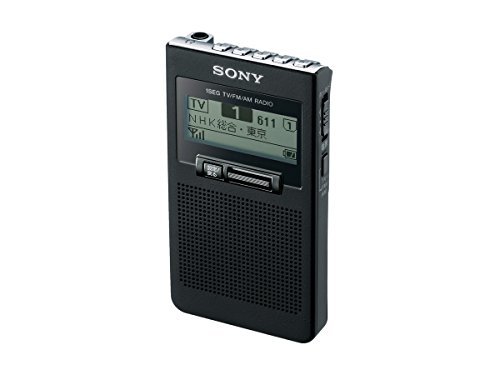 ソニー ポケットラジオ XDR-63TV : ポケッタブルサイズ FM/AM/ワンセグTV音声対応 ブラック XDR-63TV B　(shin