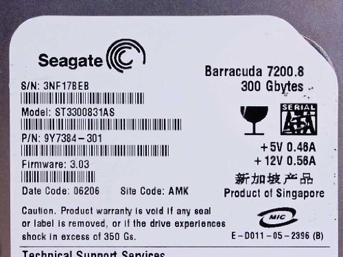 ☆日本の職人技☆ (中古品)Seagate ST3300831AS NCQ付き (shin 300GB