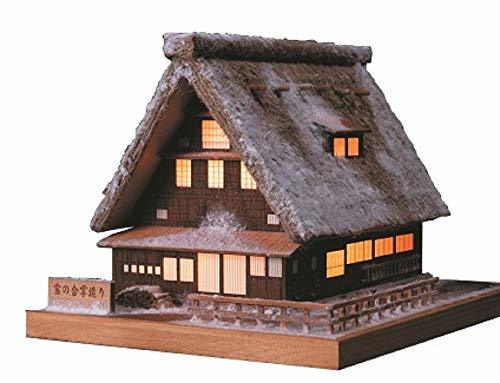 ウッディジョー 灯1 雪の合掌造り 木製模型(未使用品)　(shin_画像1