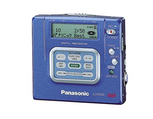 (中古品)Panasonic　パナソニック　SJ-MR220-A ブルー　ポータブルMDレコーダー　MD　(shin