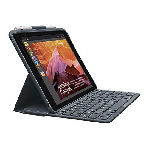 ロジクール iPad用 キーボード iK1053BK ブラック Bluetooth キーボード一体型ケース iPad 第5世代及び第6世代対応 電(中古品)　(shin_画像1