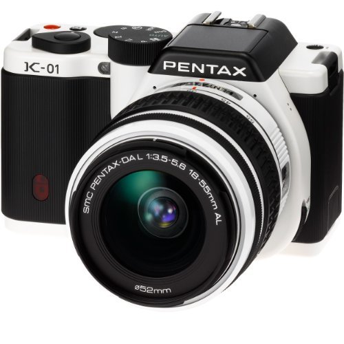 【中古 良品】 PENTAX ミラーレス一眼カメラ K-01ズームレンズキット ホワイト/ブラック K-01Z　(shin_画像1