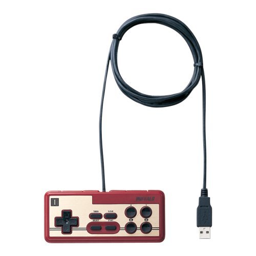 iBUFFALO USB接続 8ボタンゲームパッド デジタル 連射機能付 ファミコン風 レッド BGCFC801RDA　(shin