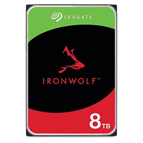 Seagate IronWolf 3.5” データ復旧3年付 8TB 内蔵HDD(CMR) 3年保証 24時間稼動 PC NAS 用 RVセンサーST8000VN004(中古 未使用品)　(shin