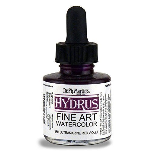 Dr. Ph. Martin's Hydrus Fine Art Watercolor, 1.0 oz, Ultramarine Red V(未使用品)　(shin_画像1