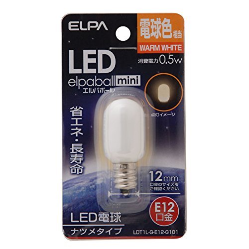 ELPA エルパ LEDナツメ形E12 電球色 屋内用 省エネタイプ LDT1L-G-E12-G101(中古品)　(shin_画像1