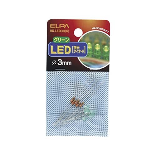 エルパ (ELPA) LED 25mA 5個入 Φ3mm グリーン LED電球 工作 HK-LED3H(G)(中古品)　(shin_画像1